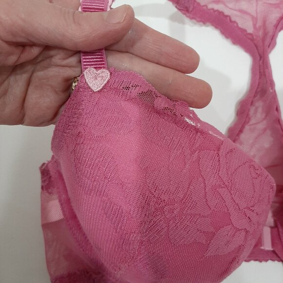 Victoria secret sheer mesh lace racerback coquette romantic fairycore hearts br - Picture 14 of 16